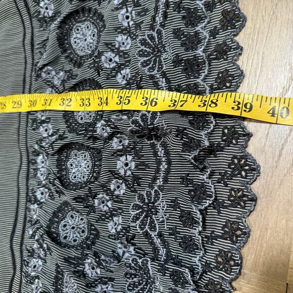 Rungolee 100% Silk Dress Black Embroidered Lace Boho Women's Size Small - Picture 10 of 11